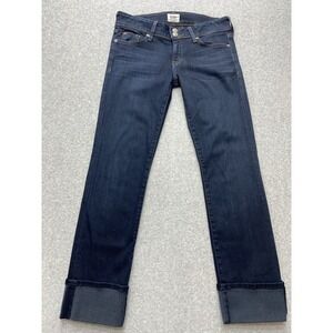 Hudson Jeans Womens *30x27 Blue Dark Wash‎ Straight Leg Cuffs Preppy American